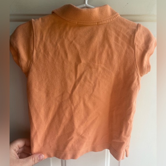 Ralph Lauren Girls Classic Cotton Orange Polo Pink Logo Top Size 3T - Picture 6 of 6